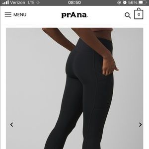 Prana Electra leggings, full length, with pocket